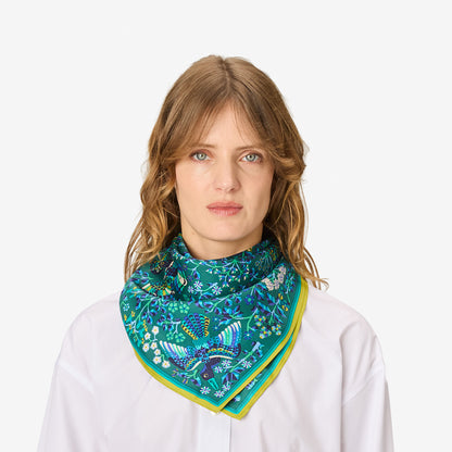 Inoui Editions Square 65 Rene Perrot Emerald Scarf-Inoui Editions-Thistle Hill
