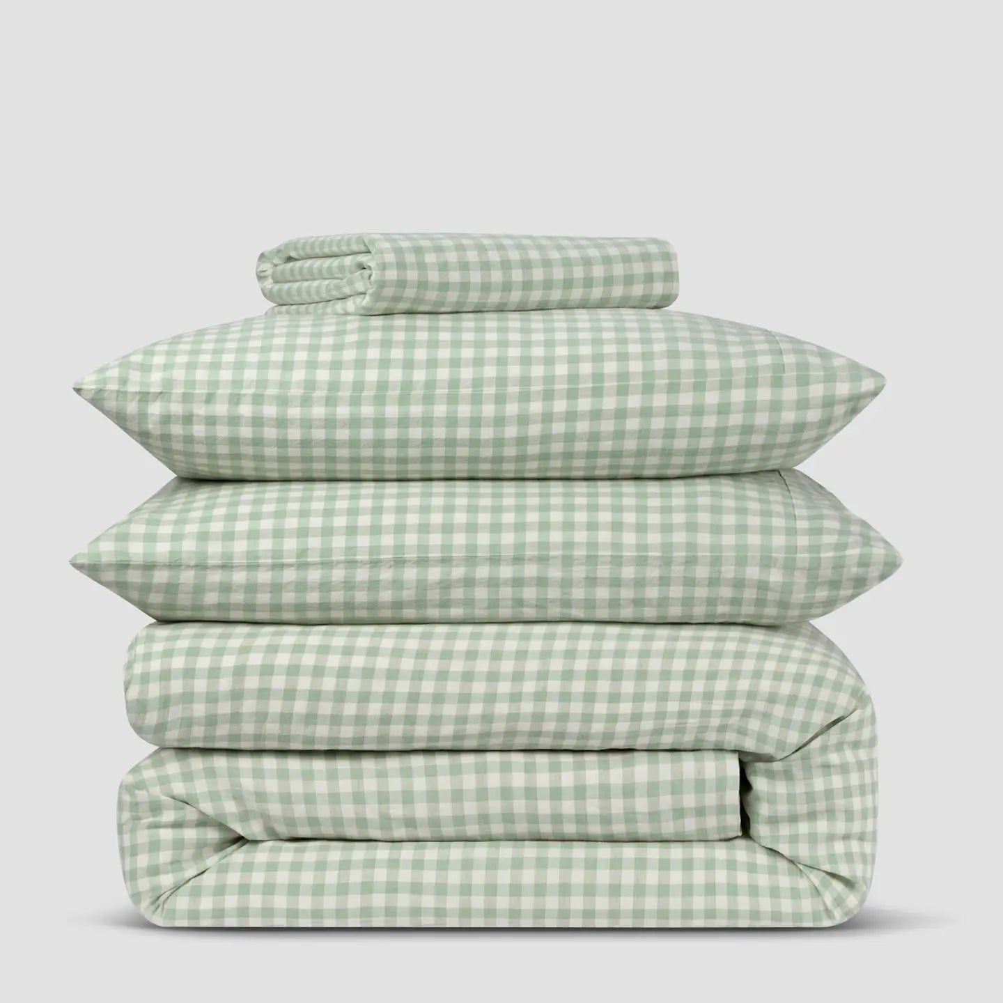 Honey Sage Green Linen Pillowcase (Pair)-Piglet in Bed-Thistle Hill