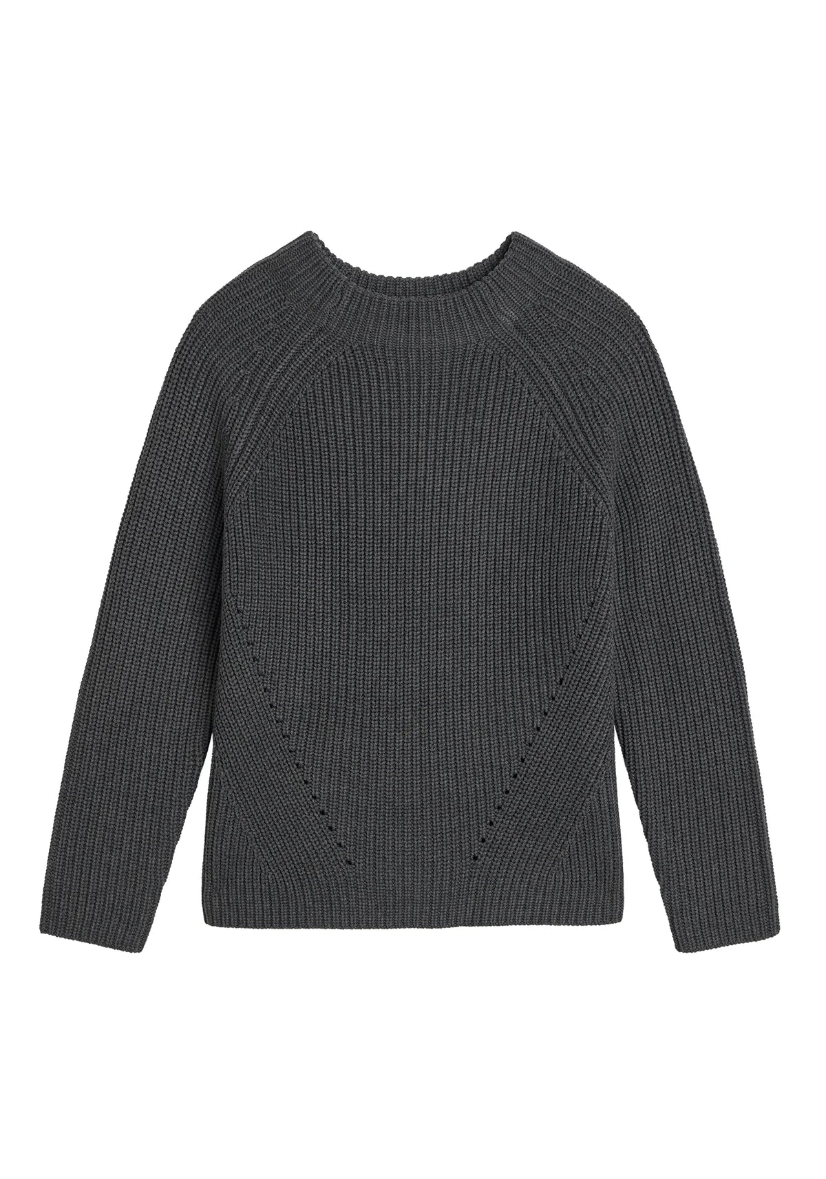 Demylee Daphne Solid Cotton Sweater Charcoal Heather-Demylee-Thistle Hill