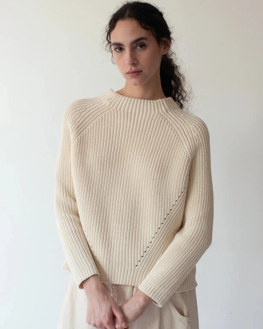 Demylee Daphne Washed Cotton Sweater Off White-Demylee-Thistle Hill