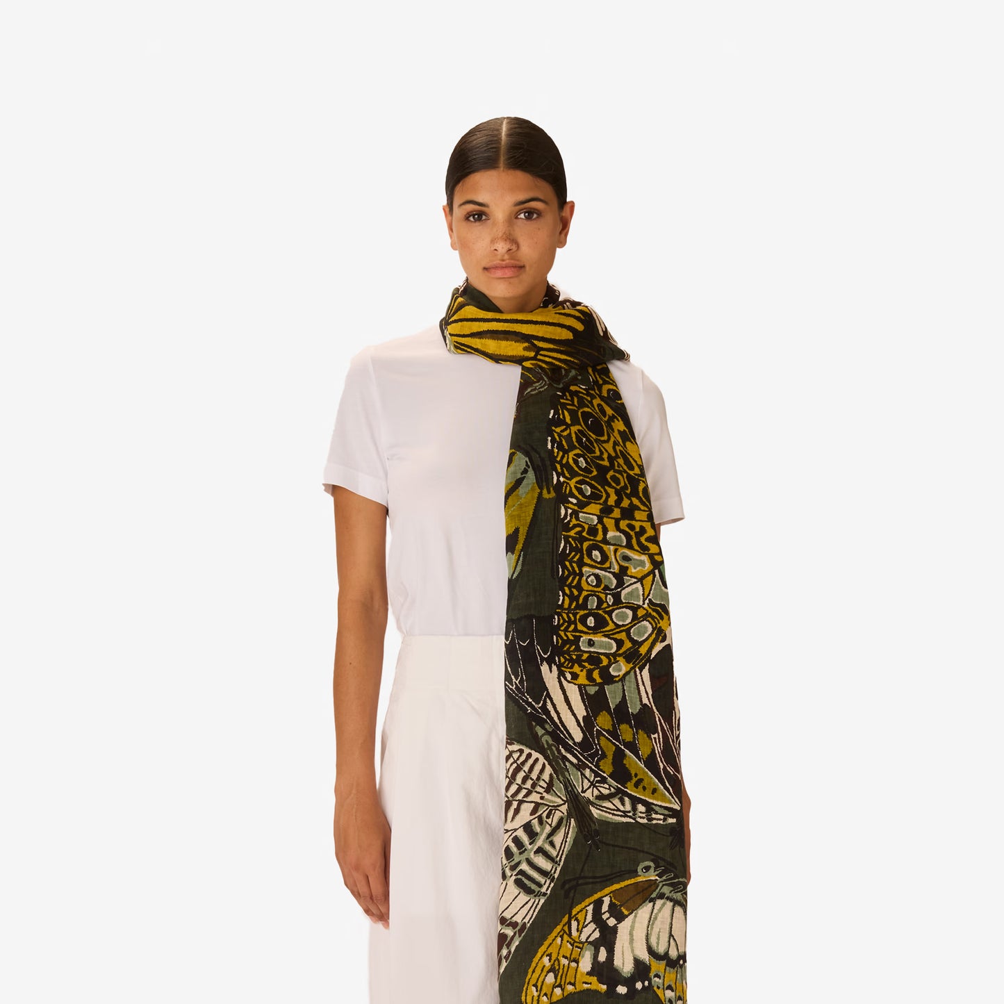 Inoui Editions Scarf 100 Papillions Khaki-Inoui Editions-Thistle Hill