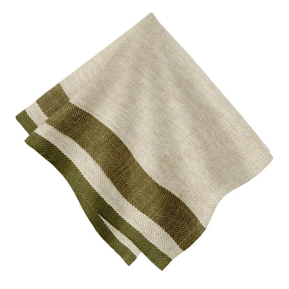 Gordes Natural & Olive Napkins Set of 4-Thistle Hill-Thistle Hill