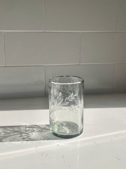 Hand-Etched Tumbler Glass Large-Thistle Hill-Thistle Hill