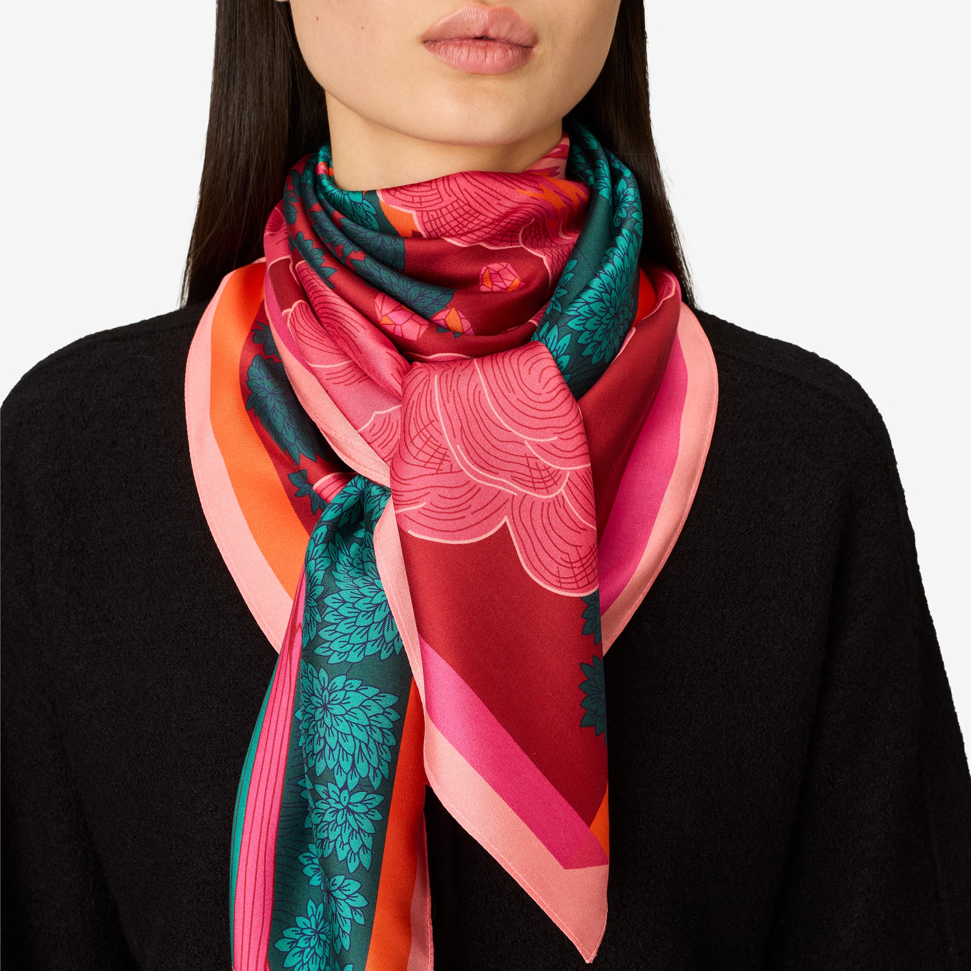 Inoui Editions Square 100 Silk Stromboli Pink Scarf-Inoui Editions-Thistle Hill