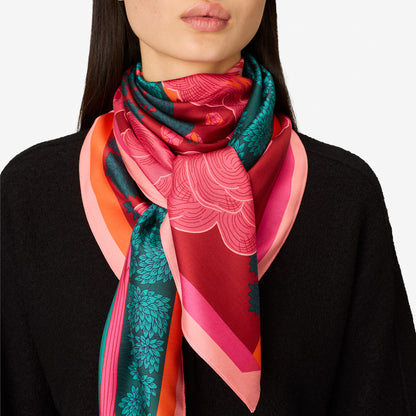 Inoui Editions Square 100 Silk Stromboli Pink Scarf-Inoui Editions-Thistle Hill