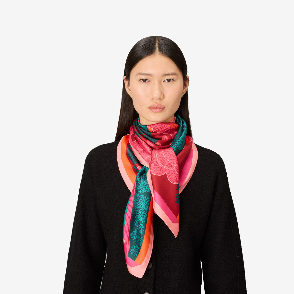 Inoui Editions Square 100 Silk Stromboli Pink Scarf-Inoui Editions-Thistle Hill