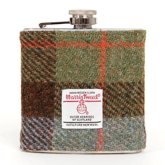Harris Tweed Flask MacLeod Tartan-Thistle Hill-Thistle Hill