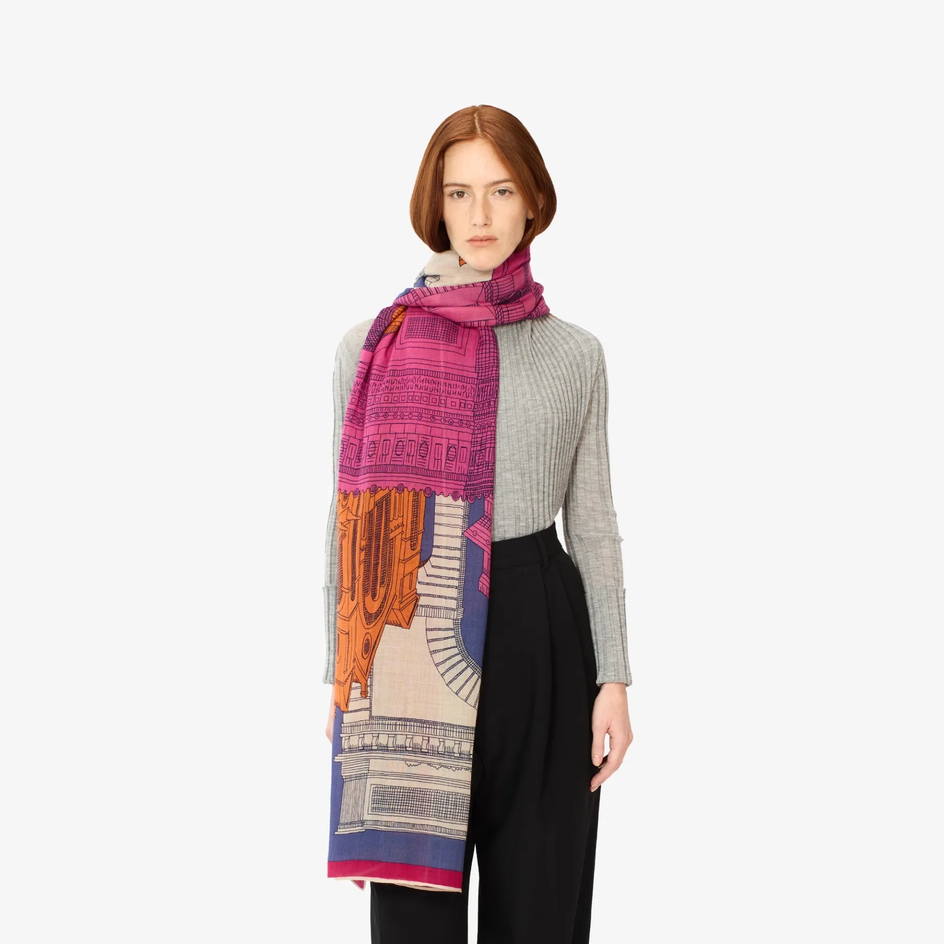 Inoui Editions Scarf 100 Paris Fuchsia-Inoui Editions-Thistle Hill