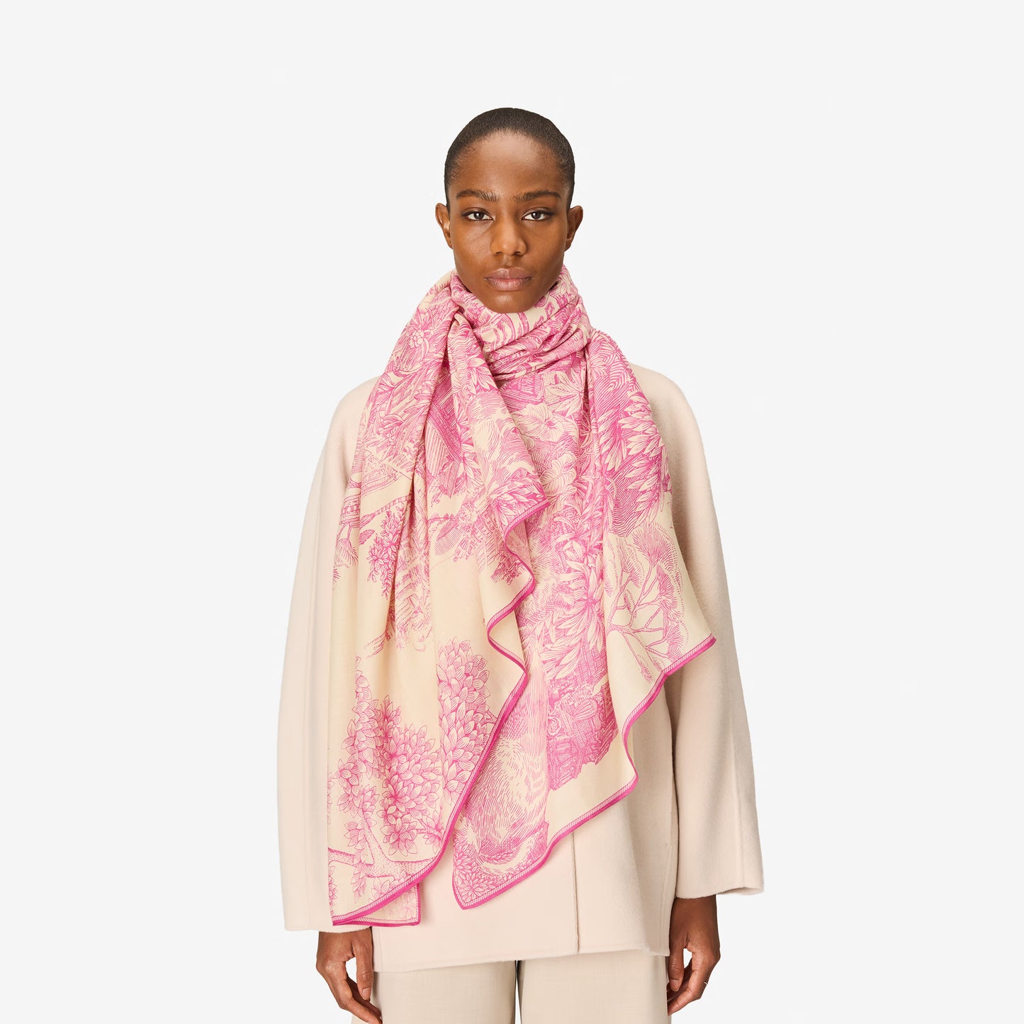 Inoui Editions Scarf 100 Wool Silk Piranesi Pink Scarf-Inoui Editions-Thistle Hill