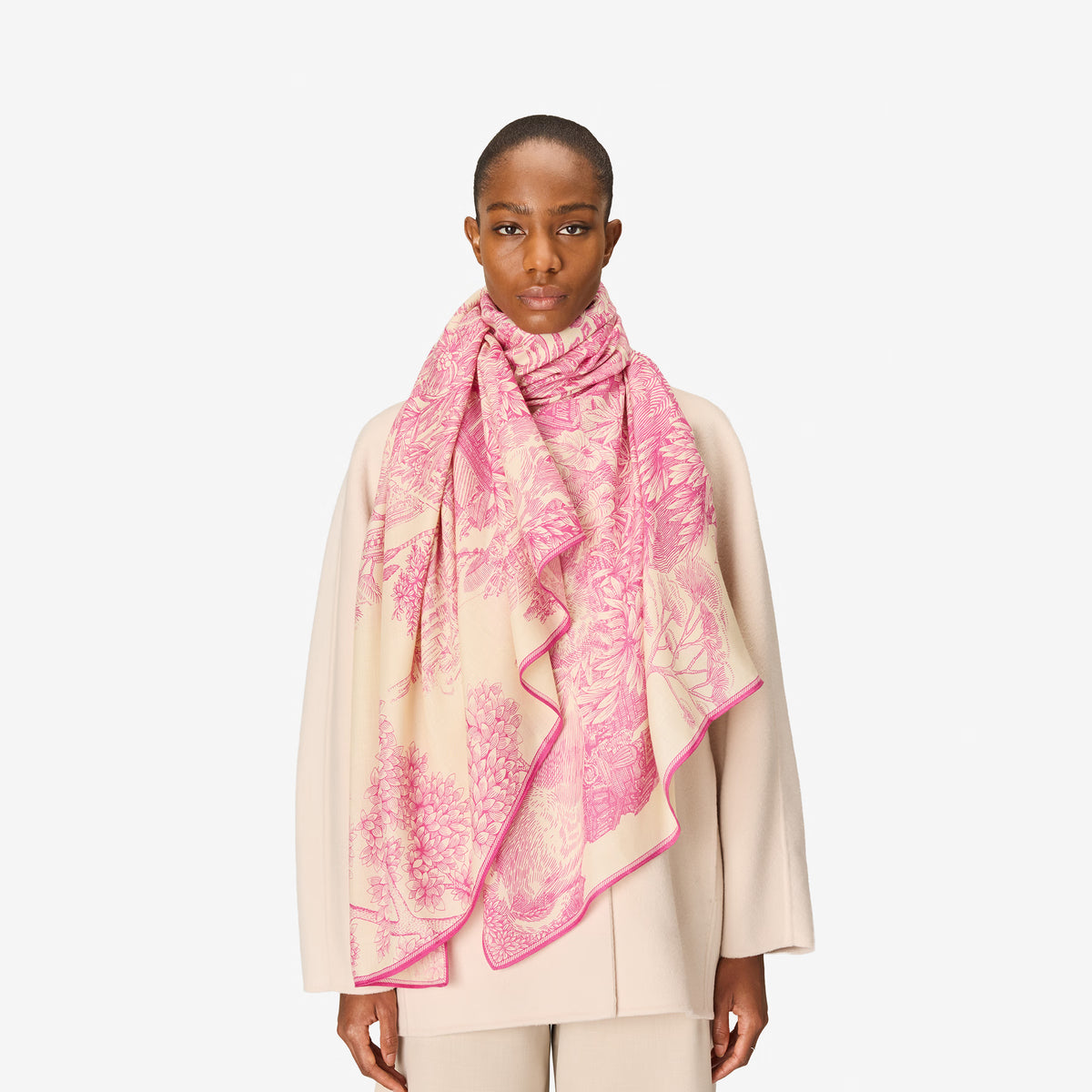 Inoui Editions Scarf 100 Wool Silk Piranesi Pink Scarf-Inoui Editions-Thistle Hill