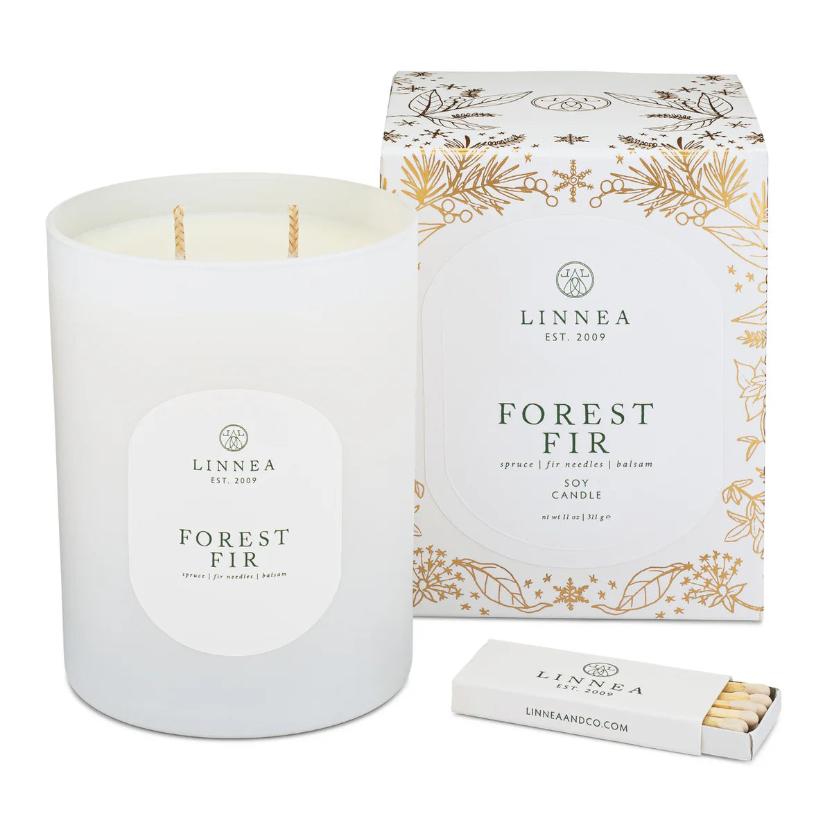 Linnea's Lights Forest Fir Double Wick Candle-Linnea's Lights-Thistle Hill