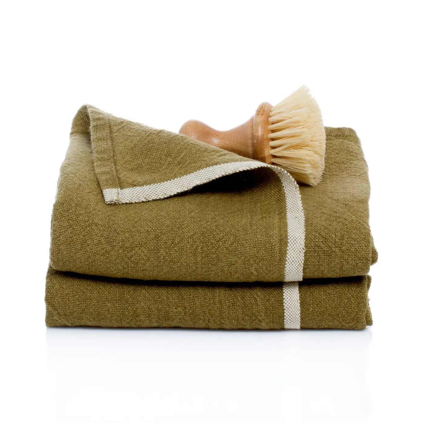 Chunky Linen Forest Green Towels Set of 2-Thistle Hill-Thistle Hill