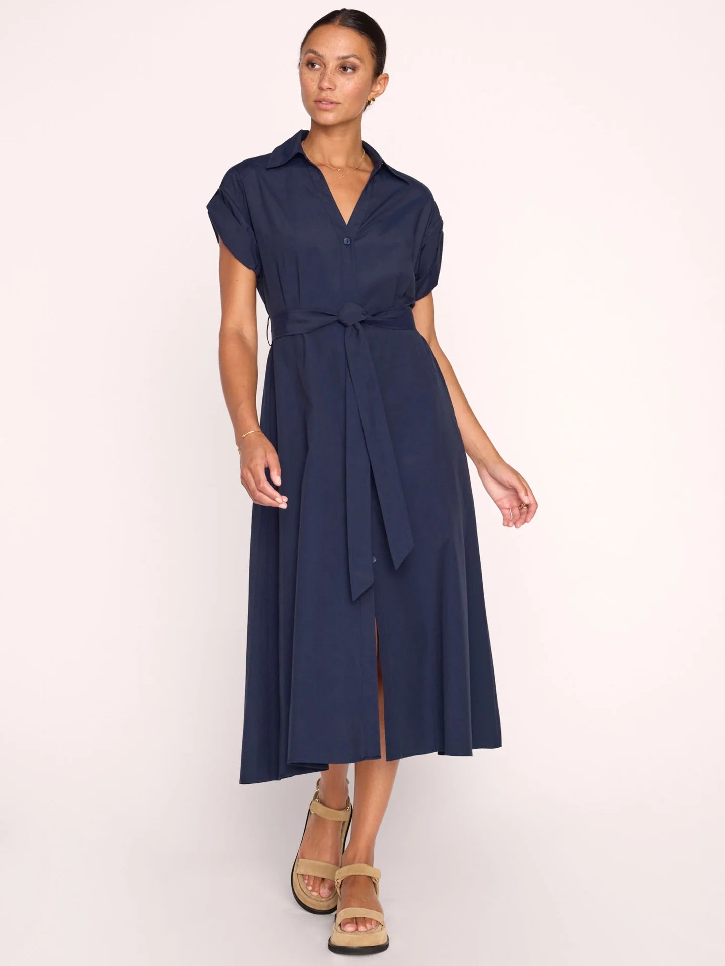 Brochu Walker Fia Belted Dress Navy-Brochu Walker-Thistle Hill