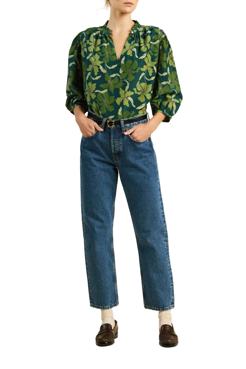 Trovata Orly Blouse Green Canopy-Trovata-Thistle Hill
