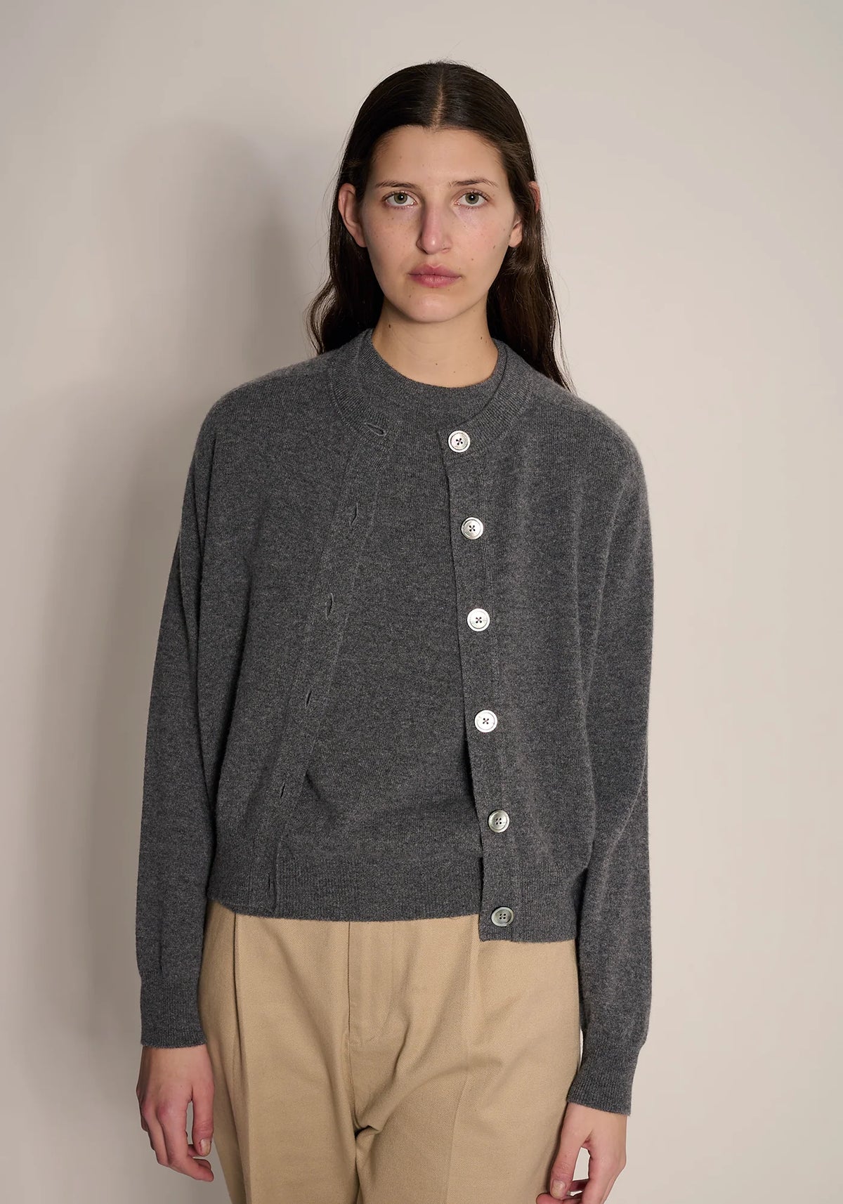 Demylee Gwen Cashmere Cardigan Dark Heather Grey-Demylee-Thistle Hill