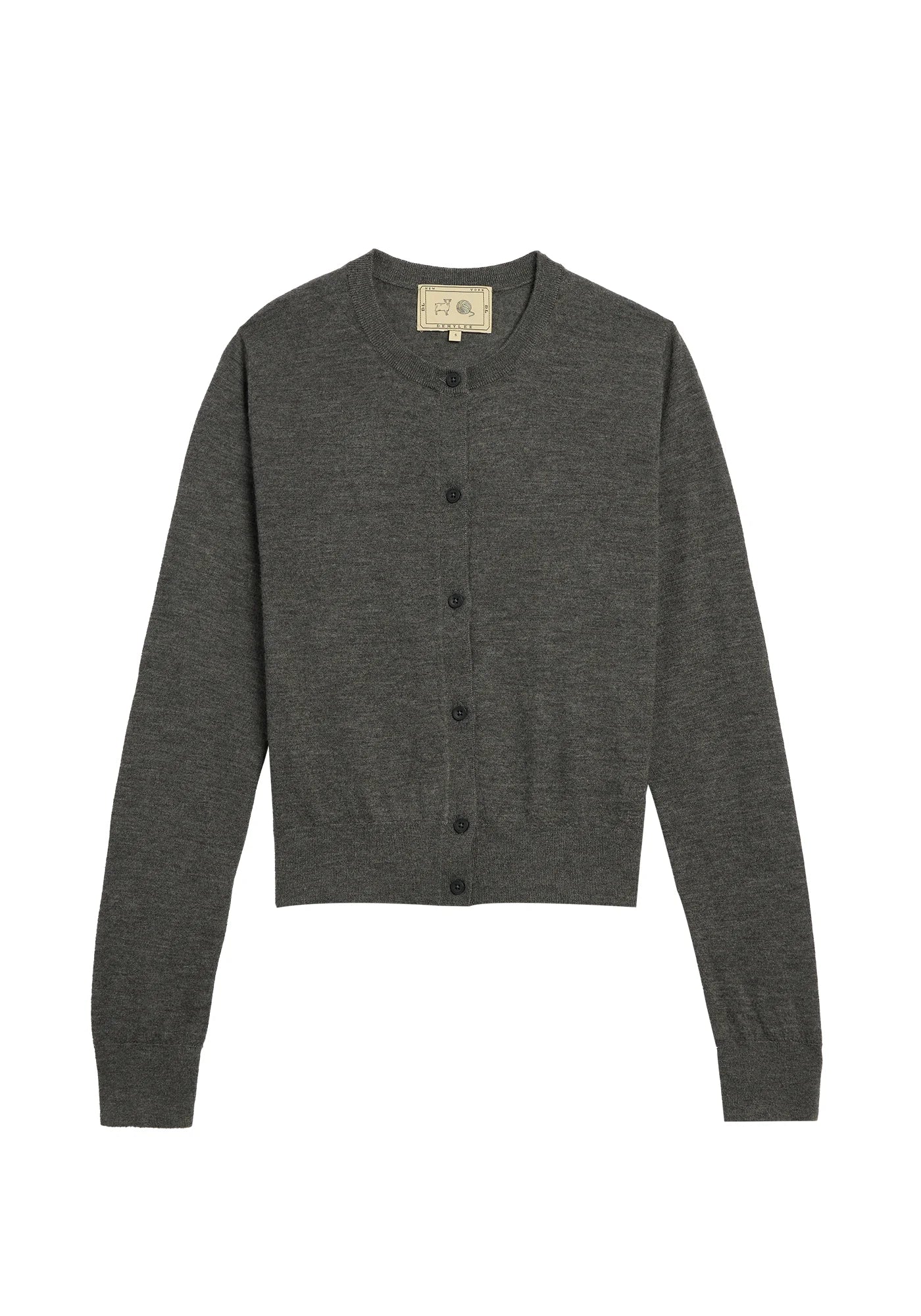 Demylee Inez Superfine Cashmere Cardigan Charcoal Heather-Demylee-Thistle Hill