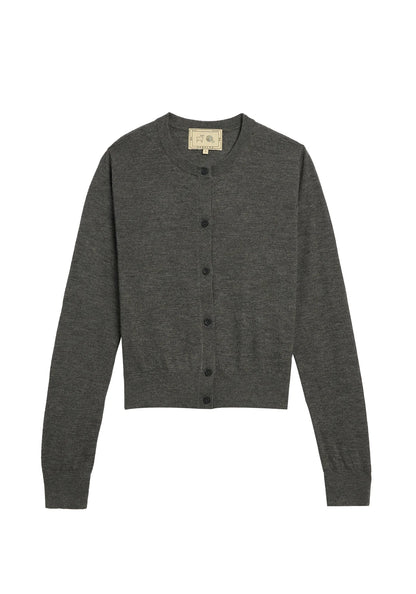 Demylee Inez Superfine Cashmere Cardigan Charcoal Heather-Demylee-Thistle Hill