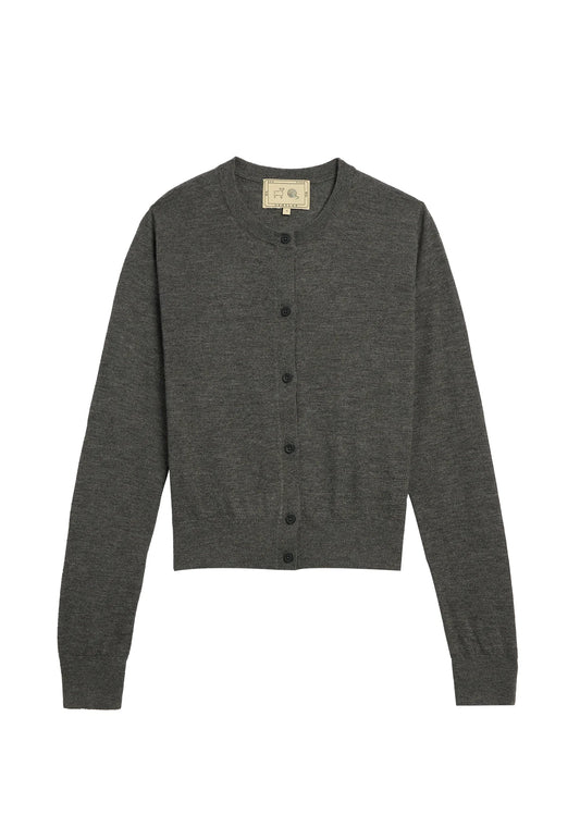 Demylee Inez Superfine Cashmere Cardigan Charcoal Heather-Demylee-Thistle Hill