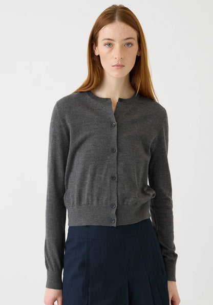 Demylee Inez Superfine Cashmere Cardigan Charcoal Heather-Demylee-Thistle Hill
