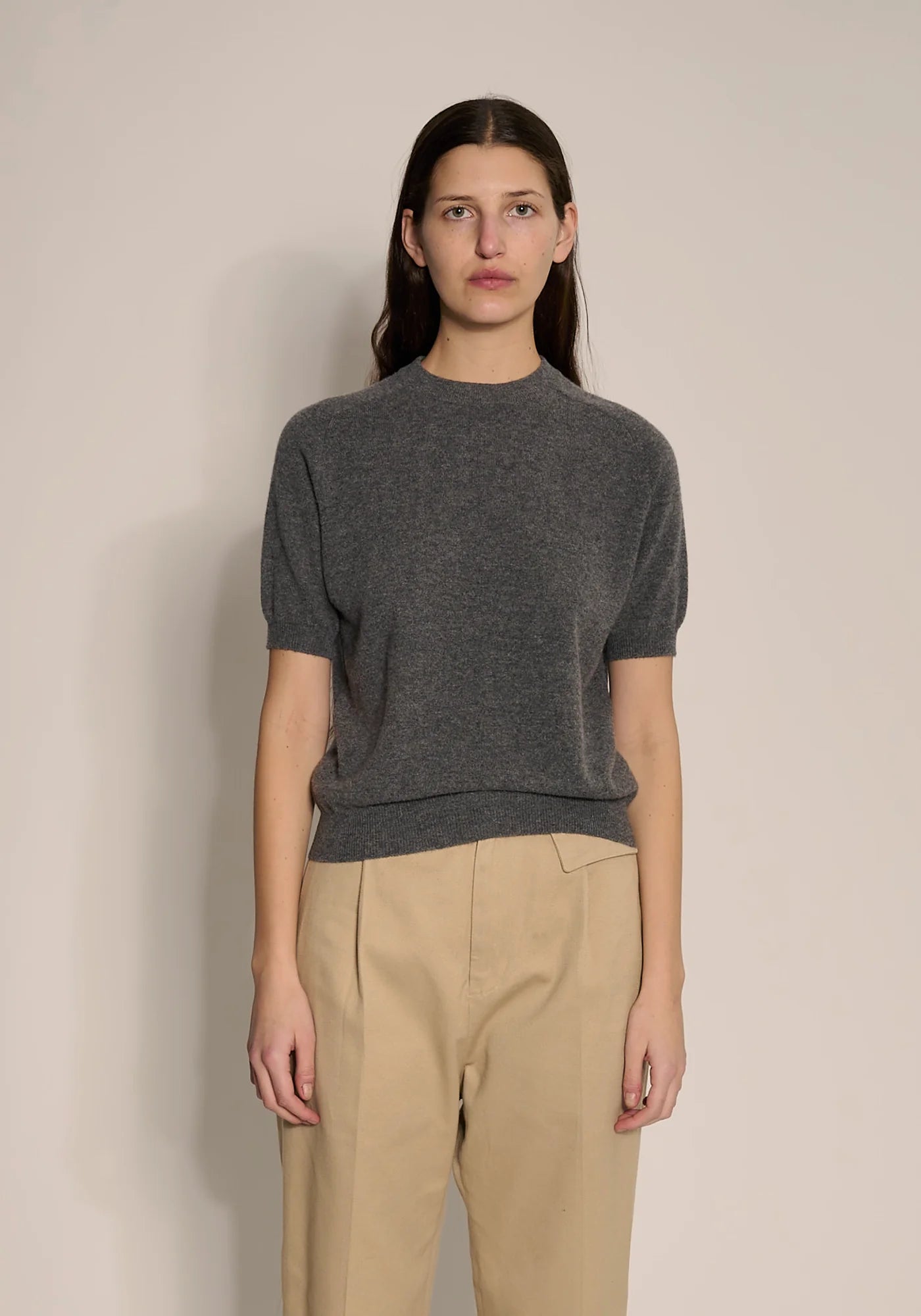 Demylee Irelia Cashmere Top Dark Heather Grey-Demylee-Thistle Hill