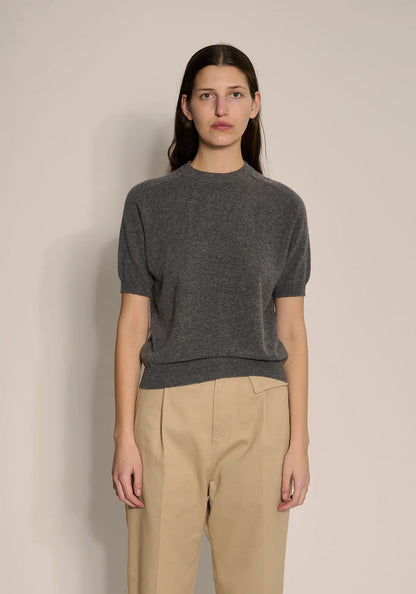 Demylee Irelia Cashmere Top Dark Heather Grey-Demylee-Thistle Hill