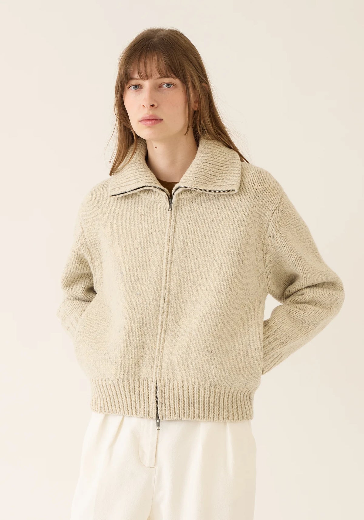 Demylee Irene Confetti Wool Alpaca Cardigan Paper-Demylee-Thistle Hill