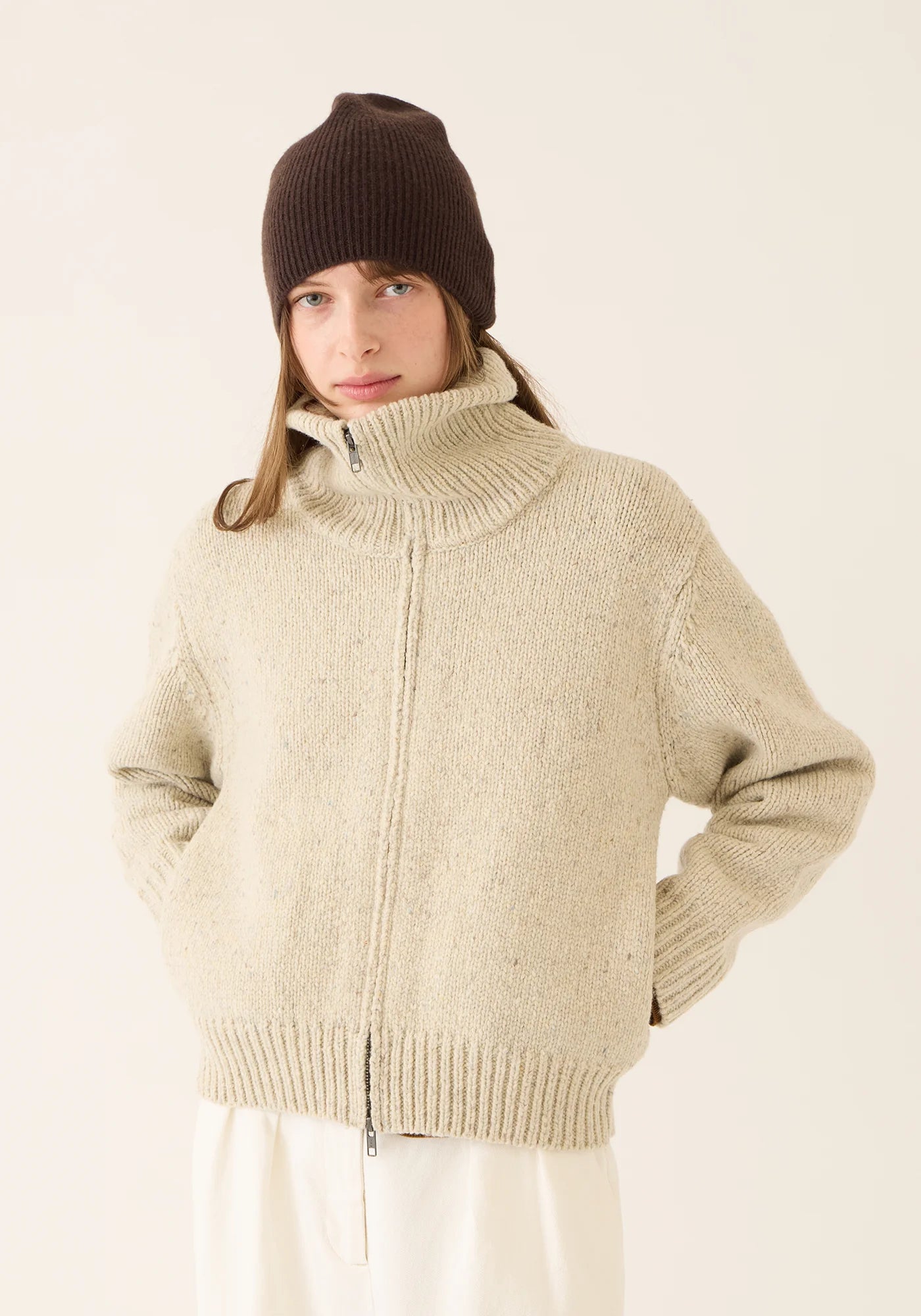 Demylee Irene Confetti Wool Alpaca Cardigan Paper-Demylee-Thistle Hill
