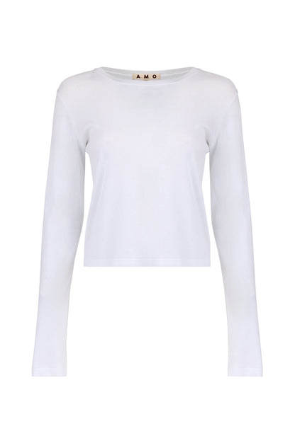 AMO Jade Long Sleeve Tee White-AMO-Thistle Hill