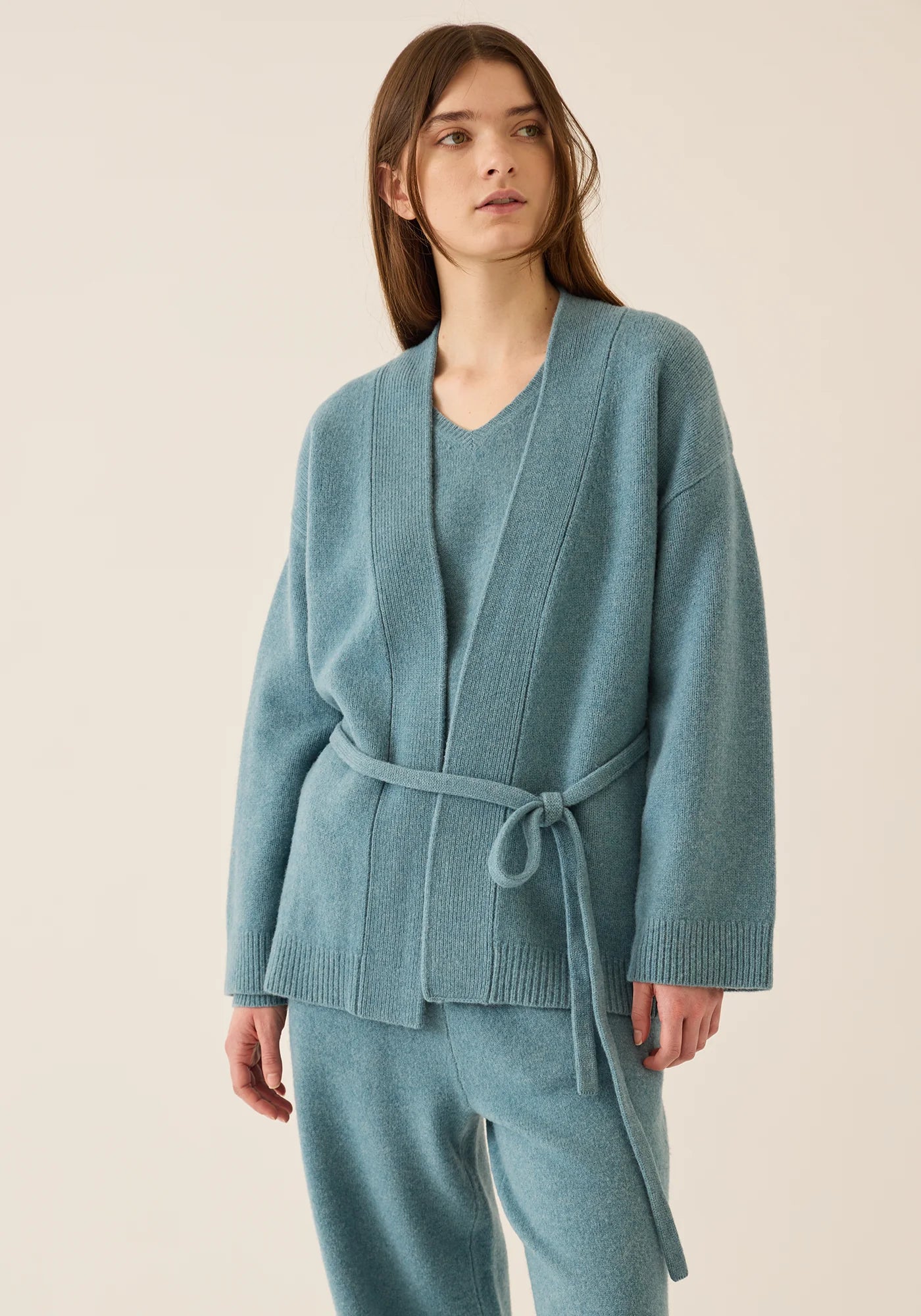 Demylee Kali Wool Yak Cardigan Heather Blue-Demylee-Thistle Hill