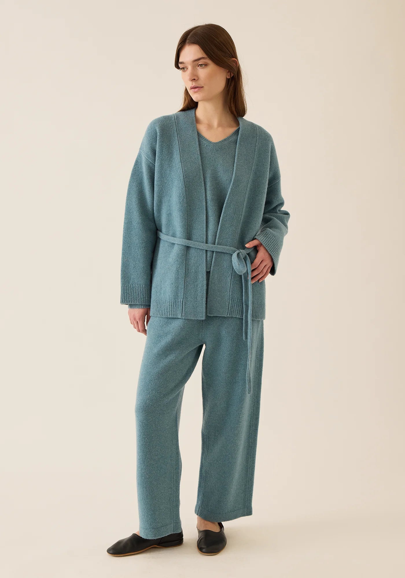 Demylee Kali Wool Yak Cardigan Heather Blue-Demylee-Thistle Hill