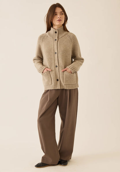 Demylee Kamila Soft Chunky Wool Cardigan Oatmeal-Demylee-Thistle Hill