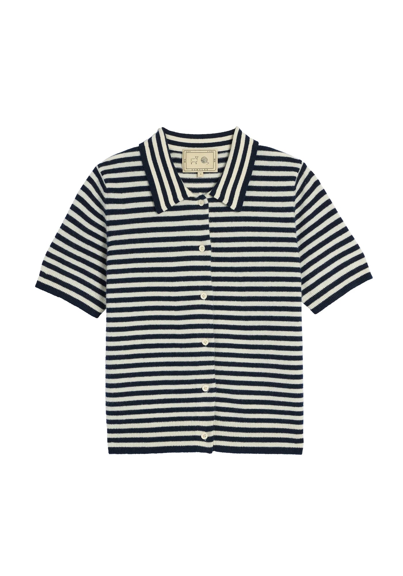 Demylee Leslie Stripe Cashmere Cardigan Ivory & Navy-Demylee-Thistle Hill