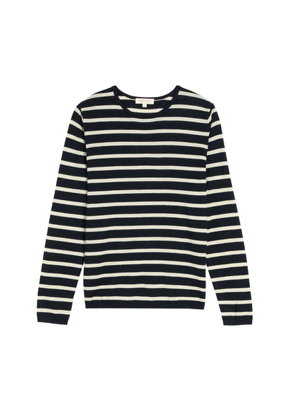 Demylee Maeve Stripe Superfine Cashmere Sweater Navy & Ivory-Demylee-Thistle Hill