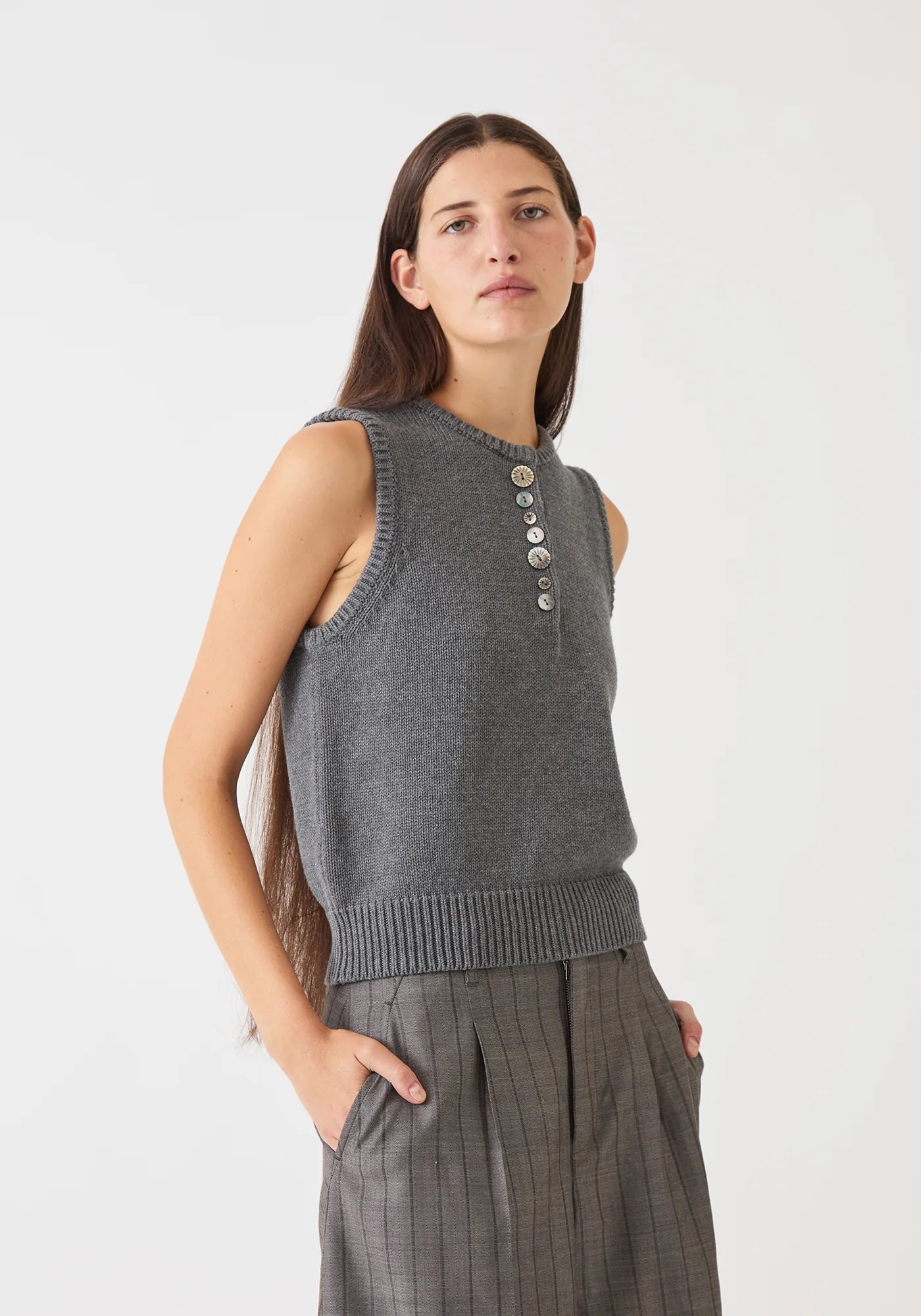 Demylee Minivera Organic Cotton Vest Charcoal-Demylee-Thistle Hill