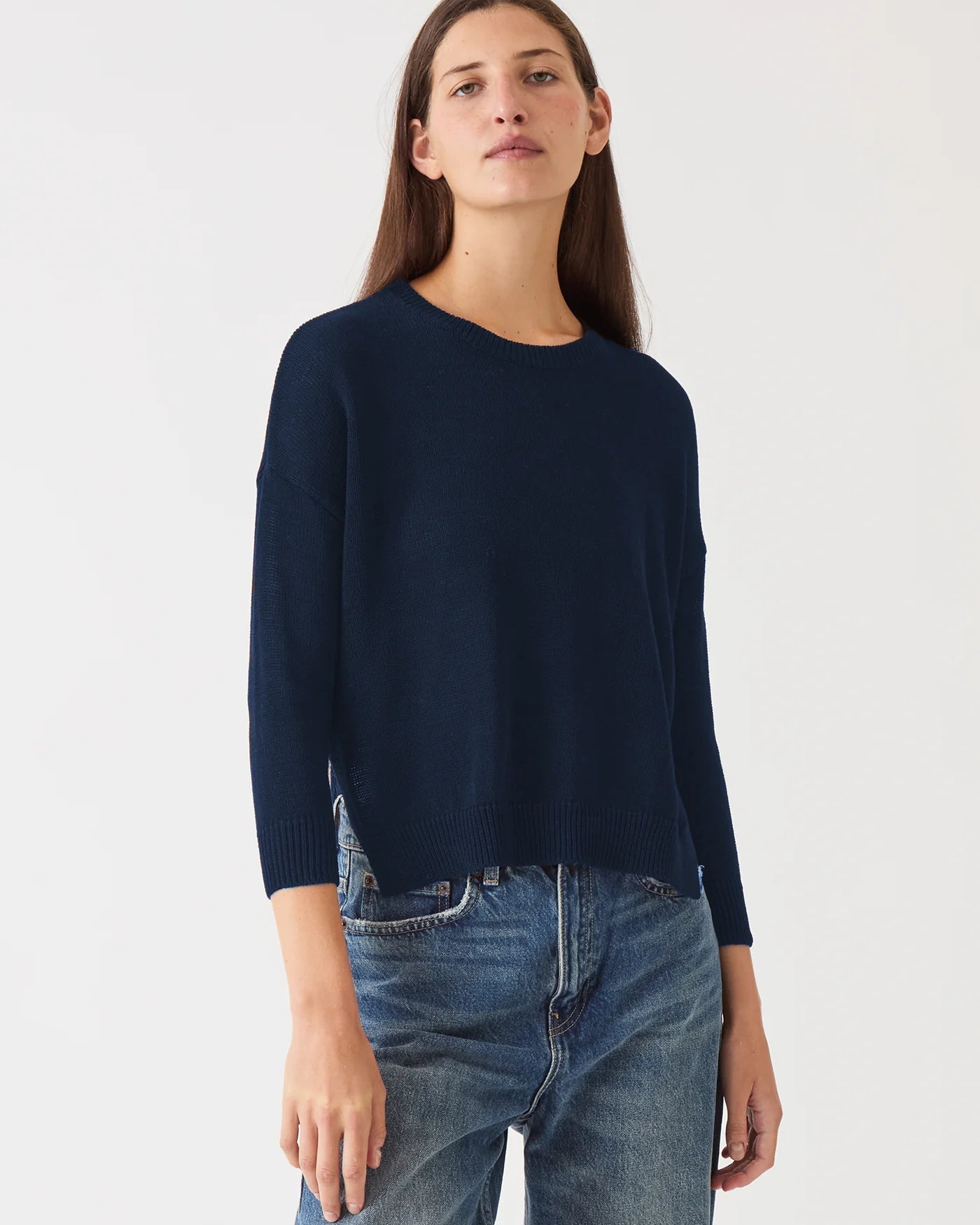 Demylee Nadin Cotton Linen Sweater Navy-Demylee-Thistle Hill