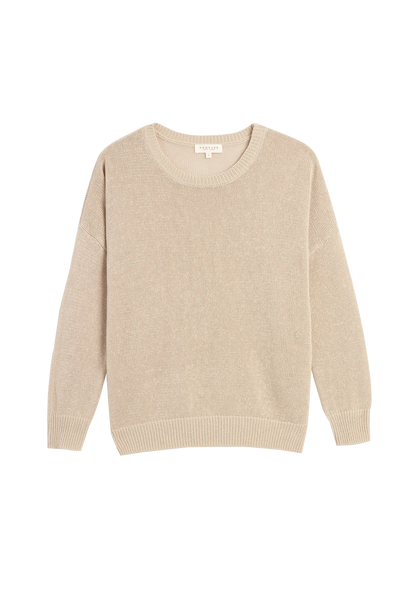 Demylee Nadin Cotton Linen Sweater Pearl Barley-Demylee-Thistle Hill