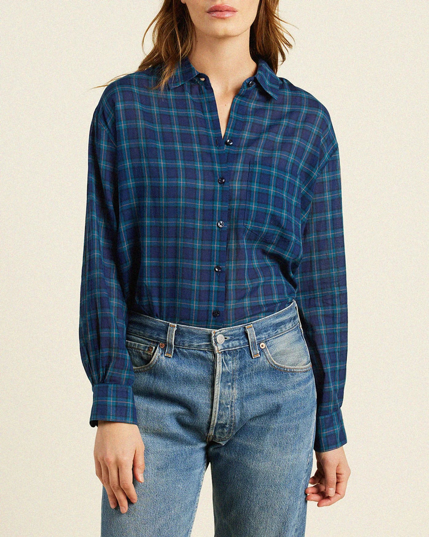 Trovata Black Oversized Shirt Oceanside Plaid-Trovata-Thistle Hill