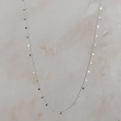 Sia Taylor Silver Long Dot Necklace