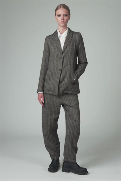 Transit Regular Fit Jacket in Herringbone Stretch Wool Blend Taupe