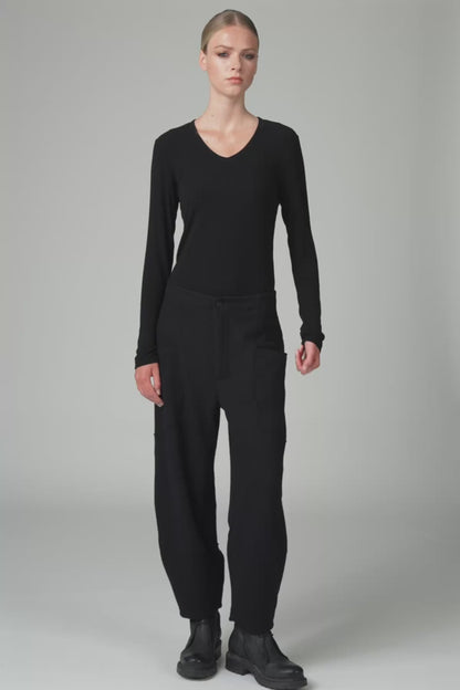Transit Trousers in Boiled Wool Black