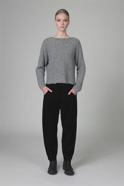 Transit Alpaca-blend Oversize Boatneck Knit Sweater Grey