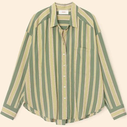 Xirena Jordy Shirt Spruce Stripe-Xirena-Thistle Hill