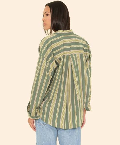 Xirena Jordy Shirt Spruce Stripe-Xirena-Thistle Hill