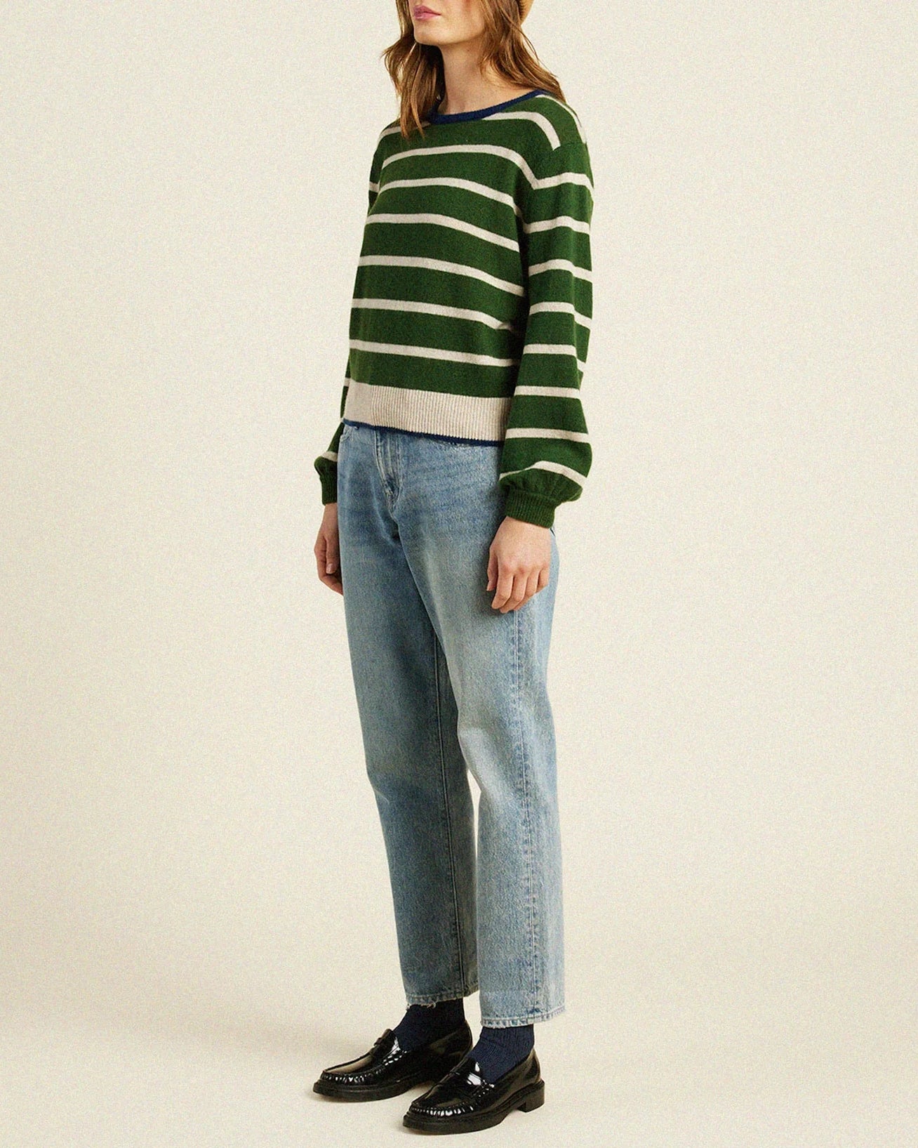 Trovata Ryann Sweater Green Stripe-Trovata-Thistle Hill