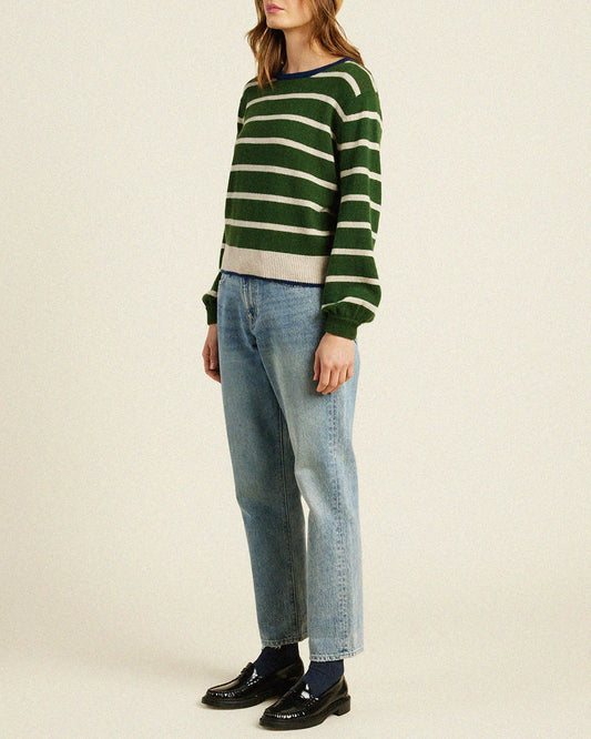 Trovata Ryann Sweater Green Stripe-Trovata-Thistle Hill