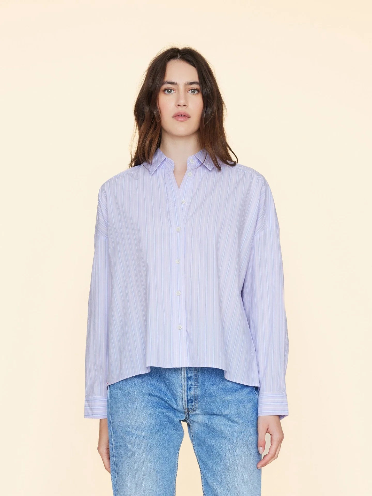 Xirena Riley Shirt Lilac Stripe