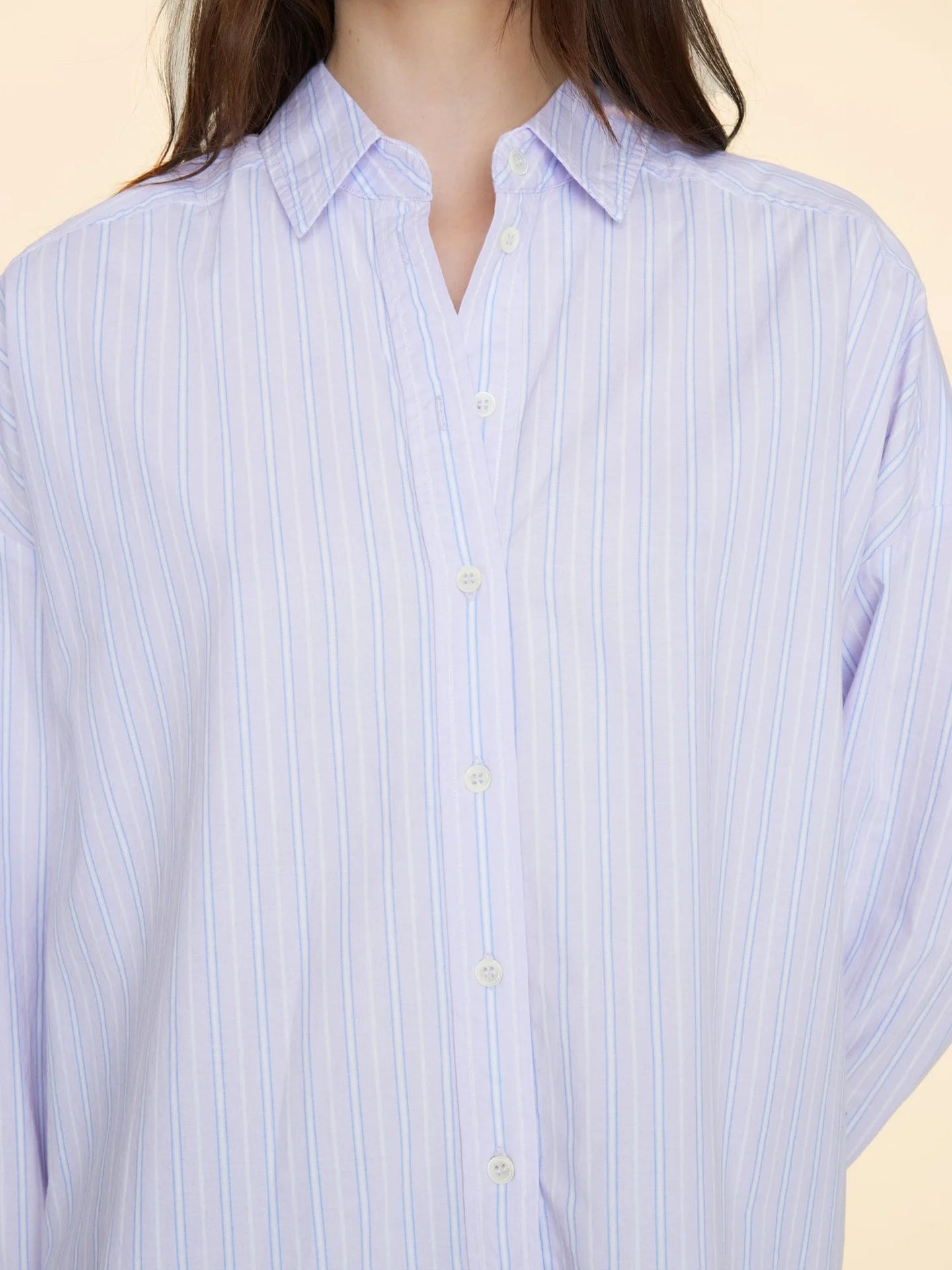 Xirena Riley Shirt Lilac Stripe