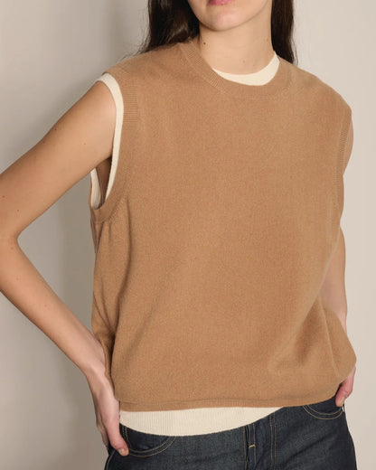 Demylee Yogi Cashmere Vest Camel-Demylee-Thistle Hill