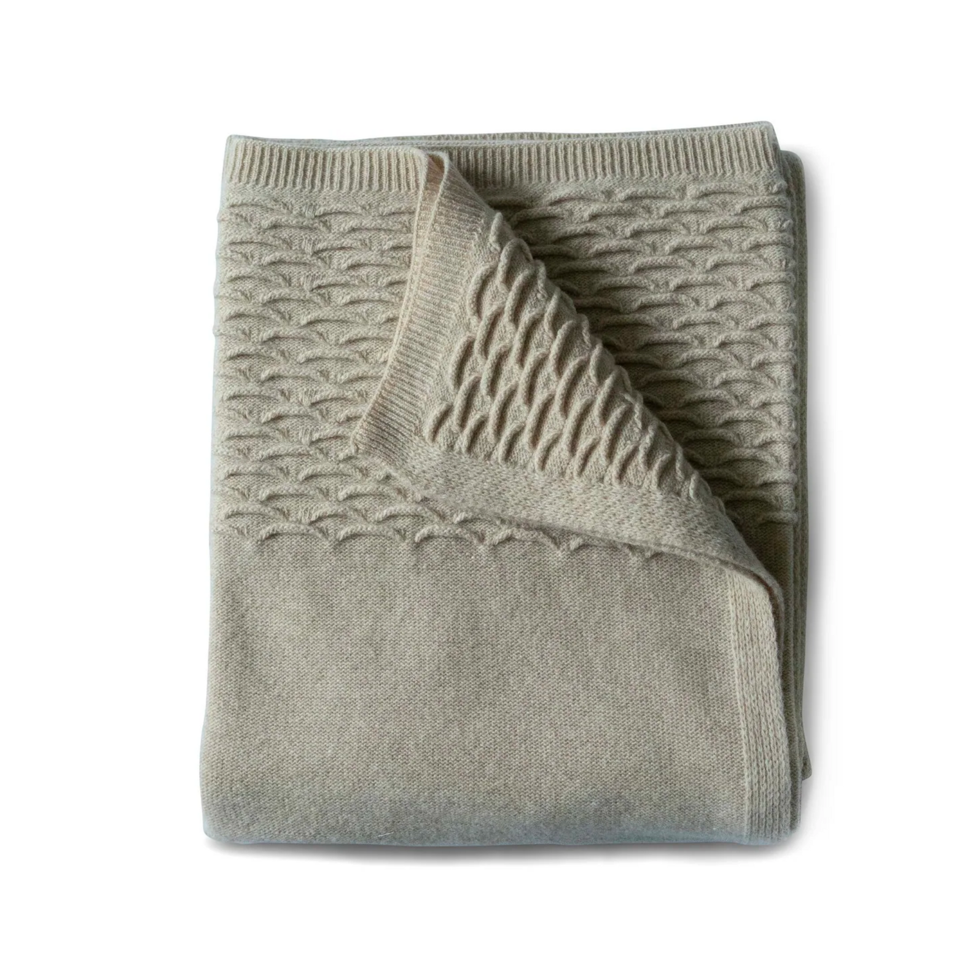 Evangeline Linen Scalloped Knit Throw-Evangeline-Thistle Hill