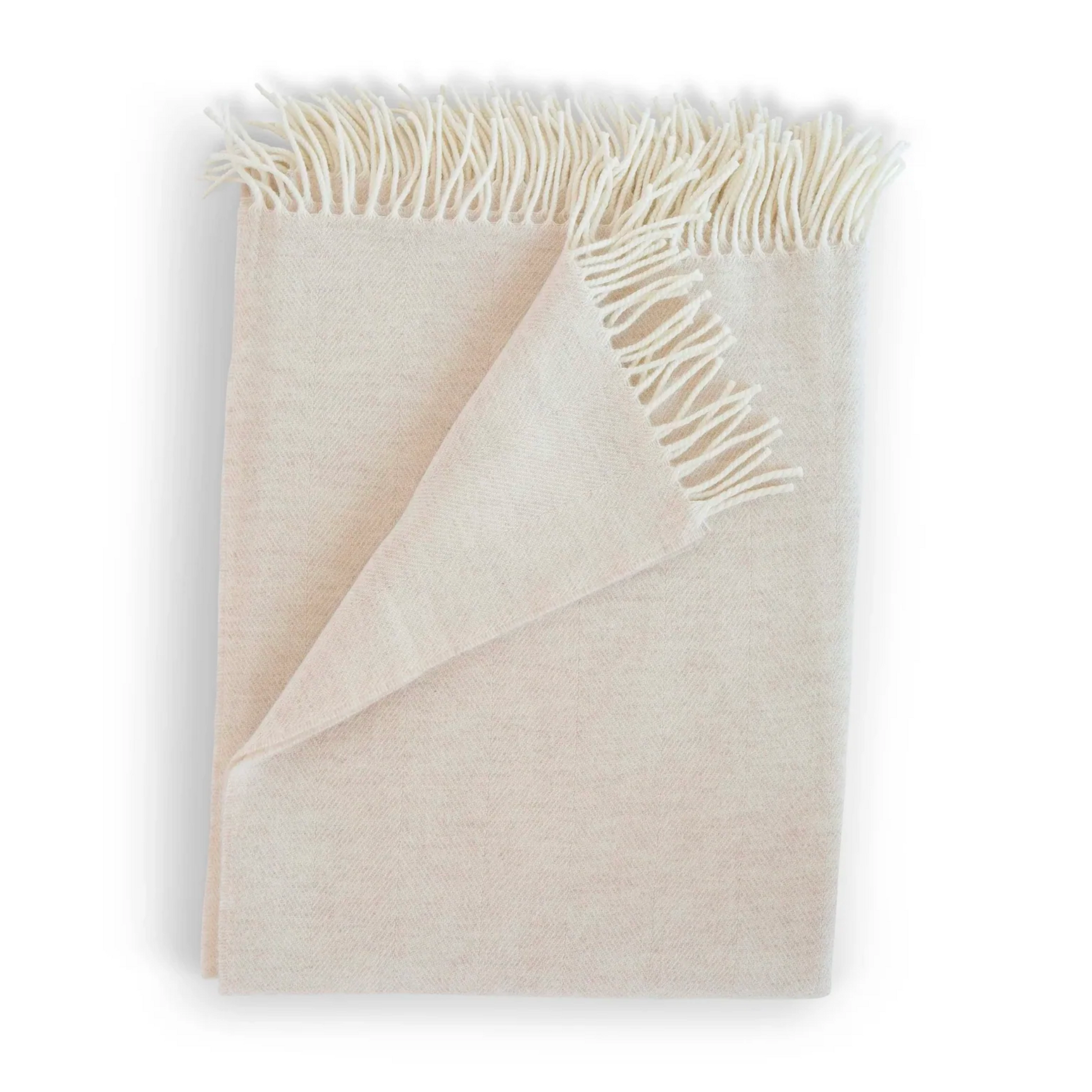 Evangeline Merino Herringbone Throw Cream-Evangeline-Thistle Hill